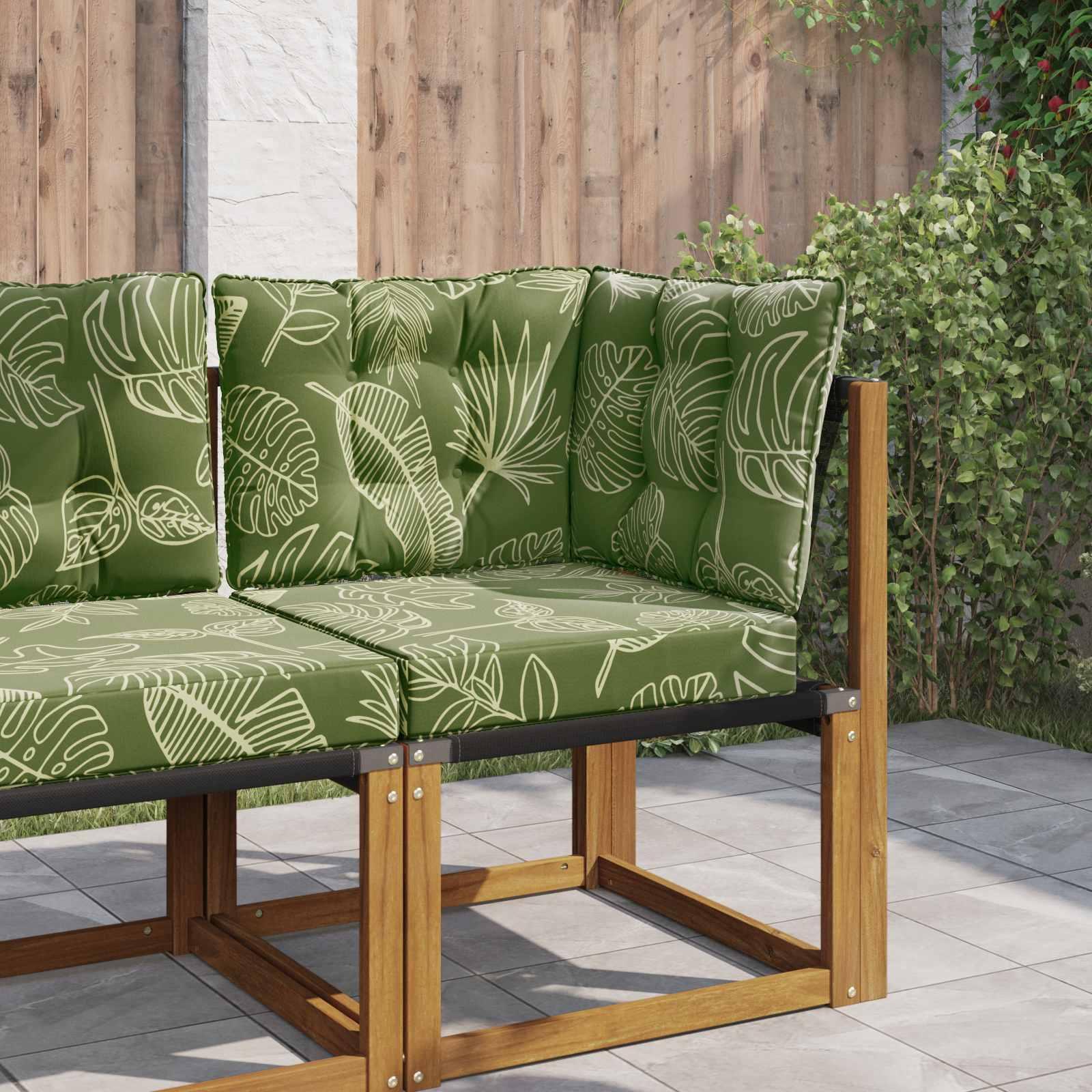 Udendørs Sofa Pude 3 stk Bladdesign Polyester