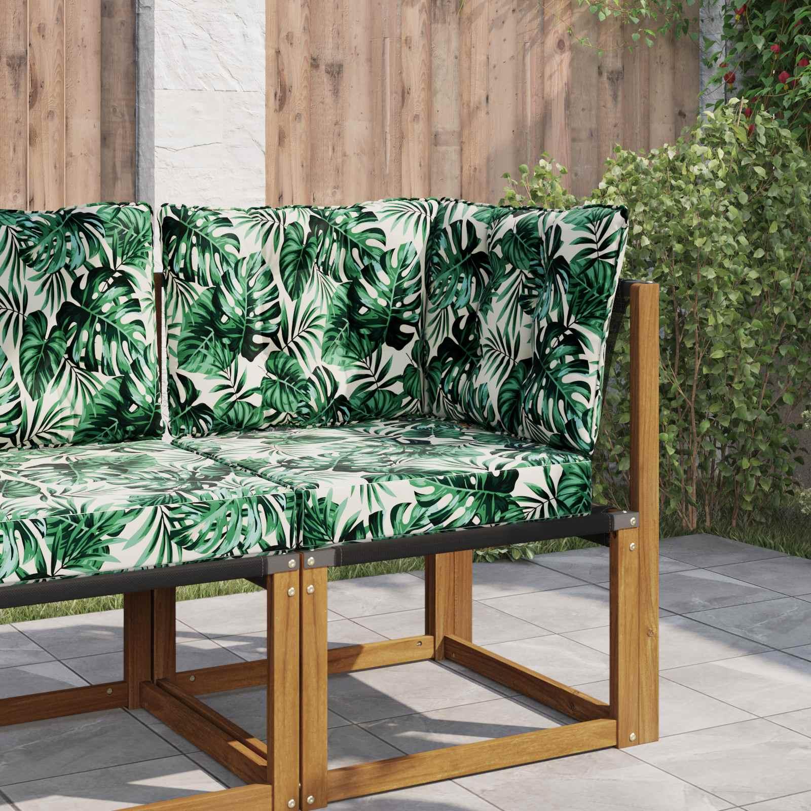 Udendørs Sofa Pude 3 stk Bladmønster Polyester