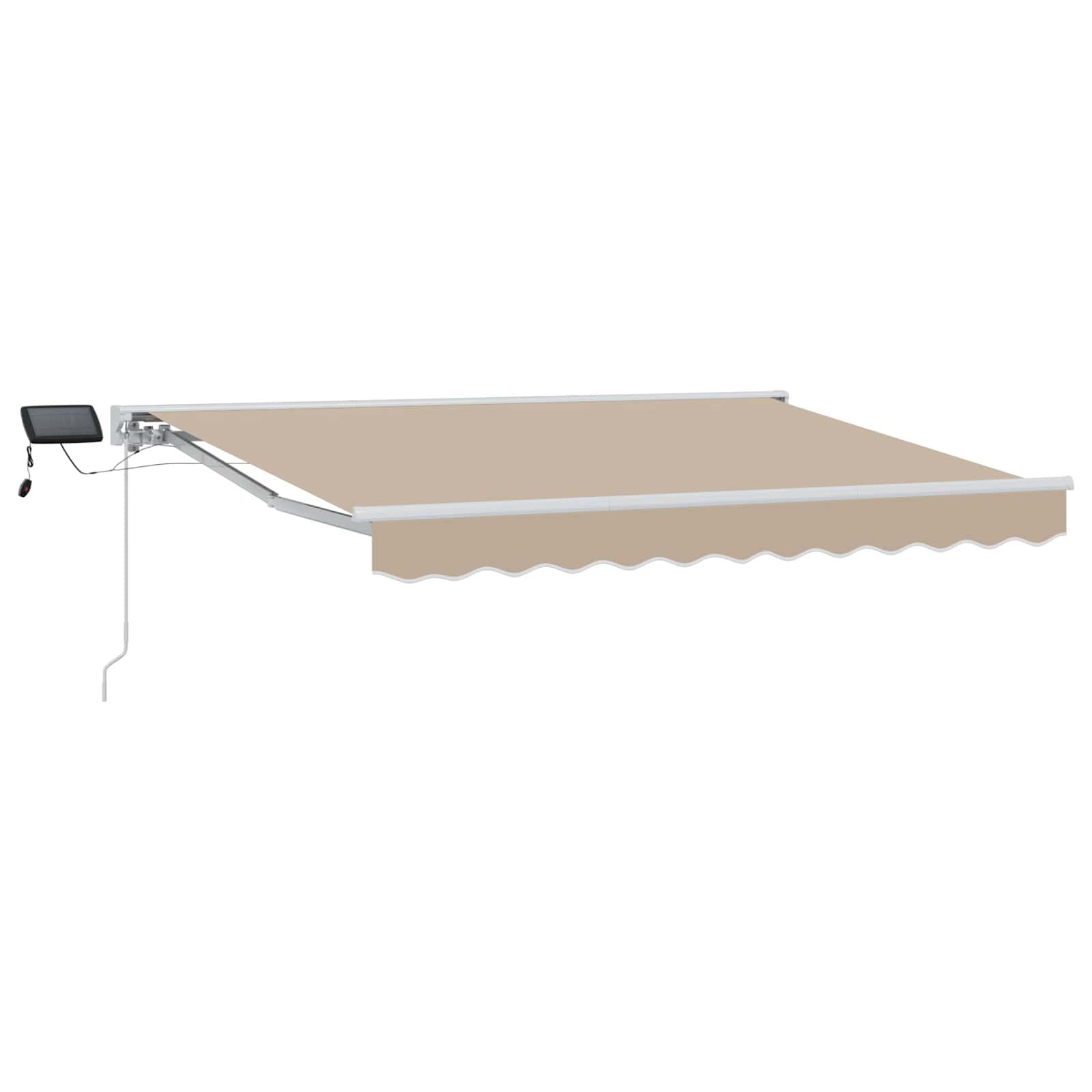 Manuel markise-ramme med LED-lys Beige 3 x 2,5 m