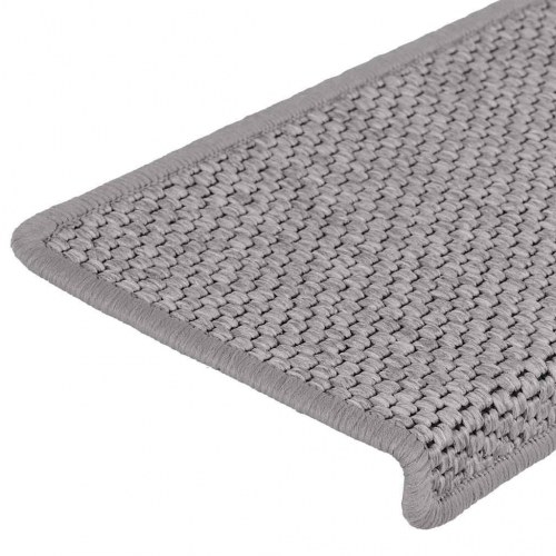 Trappemåtter 30 stk. 65 x 21 x 4 cm sisal-look - sølv