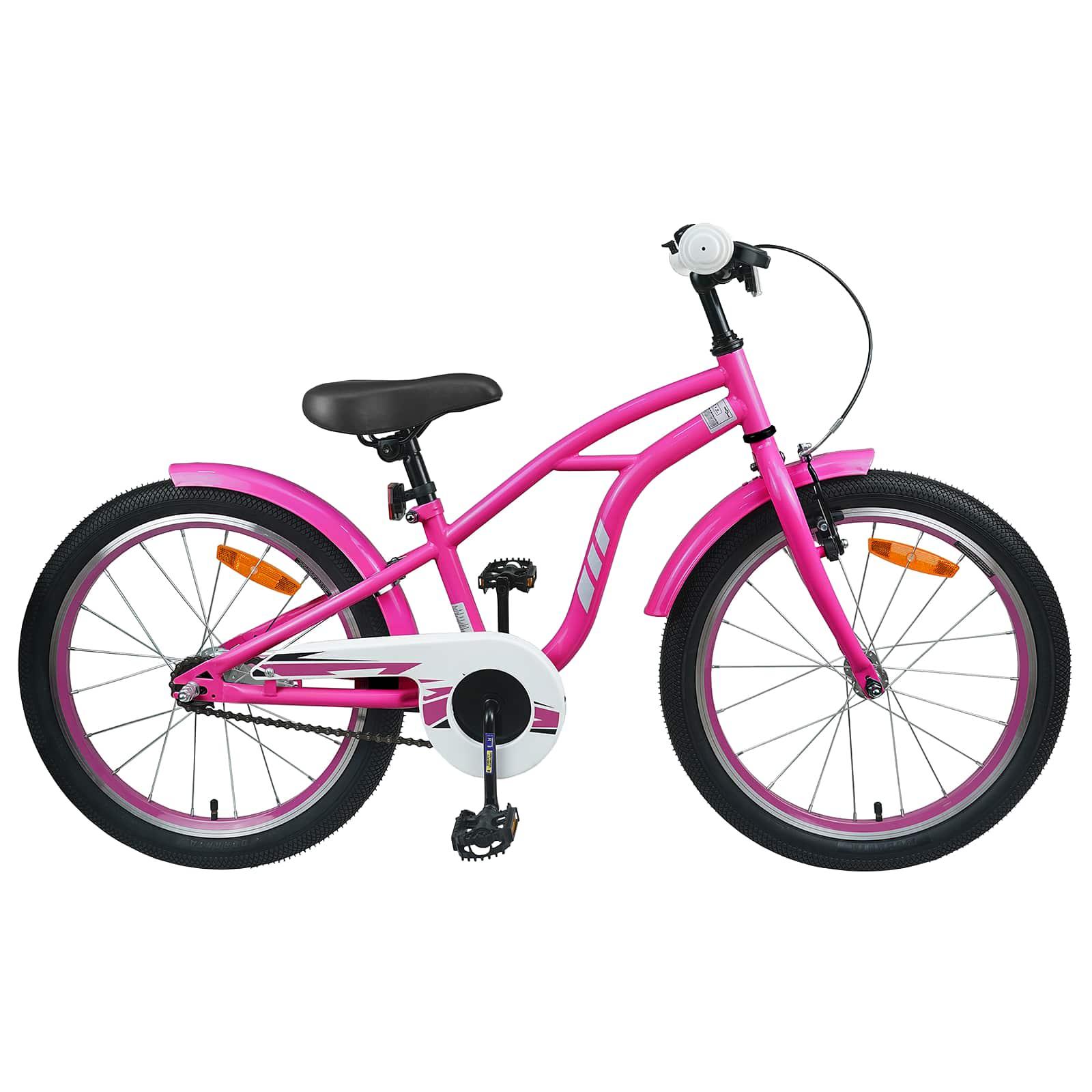 Børnecykel 18 tommer til 5-7 år gammel Mørk pink