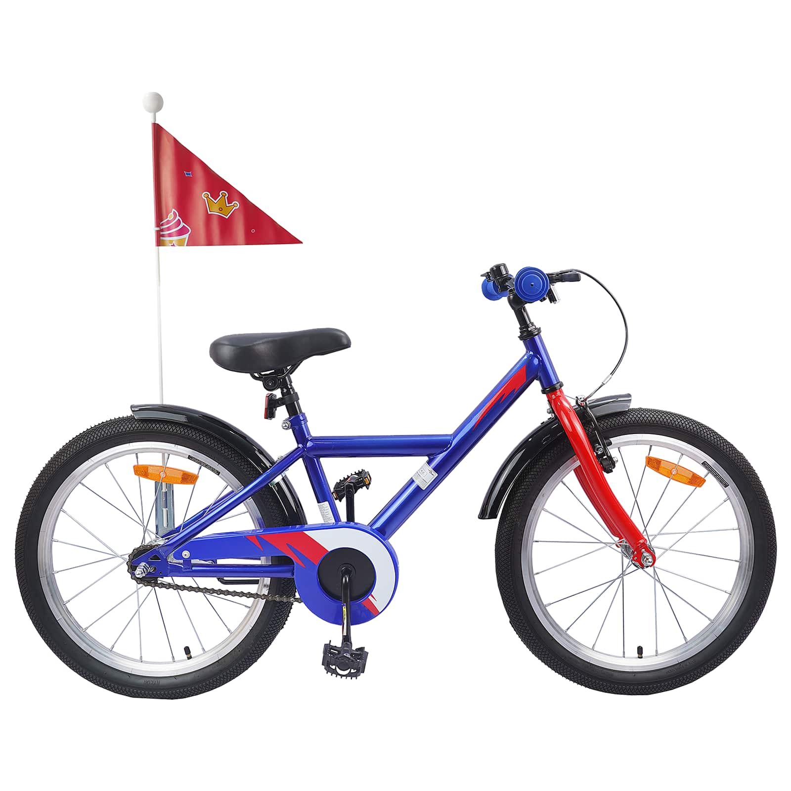 BÃ¸rnecykel 18 tommer til 5-7 Ã¥r gammel MÃ¸rk blÃ¥