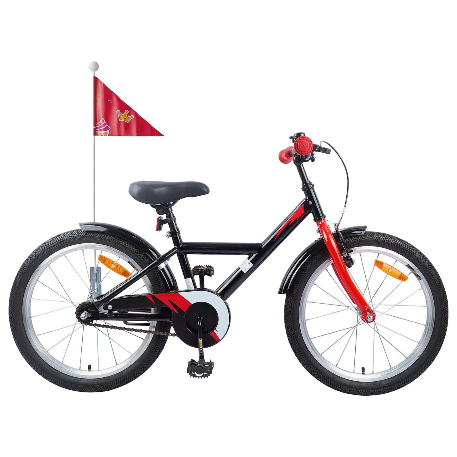 Børnecykel 18 tommer til 5-7 år gammel Sort