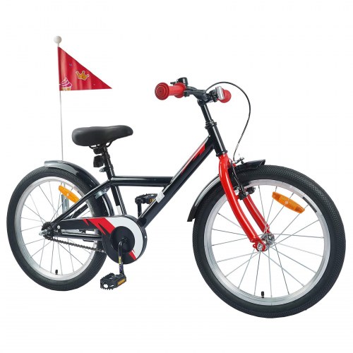 Børnecykel 18 tommer til 5-7 år gammel Sort