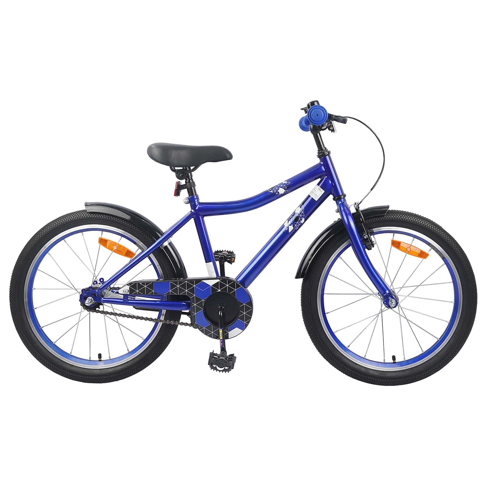BÃ¸rnecykel 18 tommer til 5-7 Ã¥r gammel MÃ¸rk blÃ¥