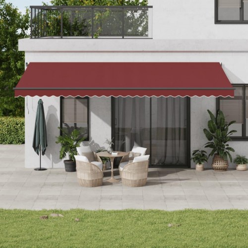 Markise 600 × 350 cm - automatisk betjening, bordeaux