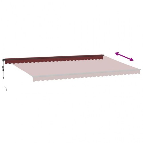 Markise 600 × 350 cm - automatisk betjening, bordeaux