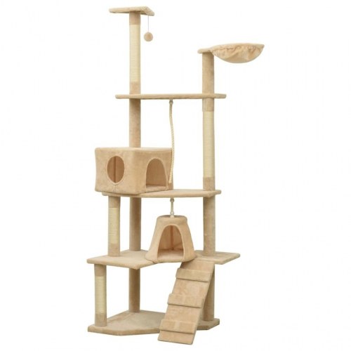 Kradsetræ med sisalkradsestolper 191 cm beige