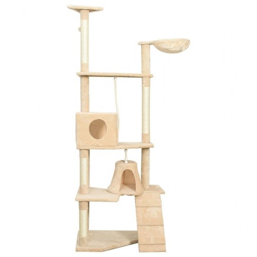 Kradsetræ med sisalkradsestolper 191 cm beige