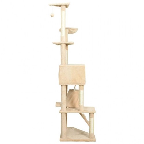 Kradsetræ med sisalkradsestolper 191 cm beige