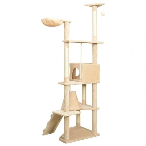 Kradsetræ med sisalkradsestolper 191 cm beige