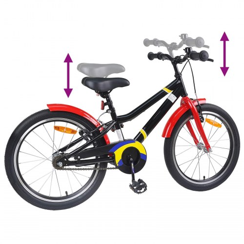Børnecykel 18 tommer til 5-7 år gammel Blå hvid