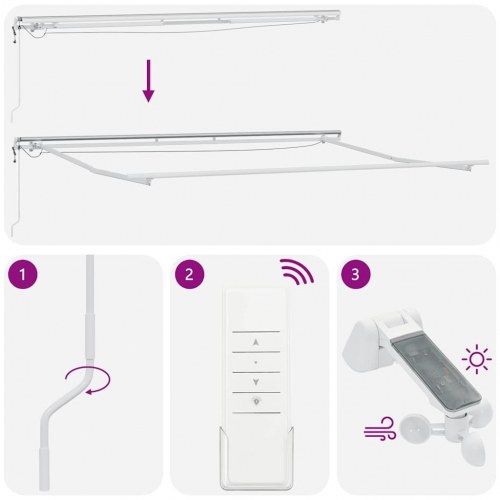 Markise med LED-lys 450 × 300 cm - automatisk betjening, bordeaux