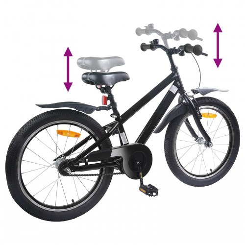 Børnecykel 18 tommer til 5-7 år gammel Sort