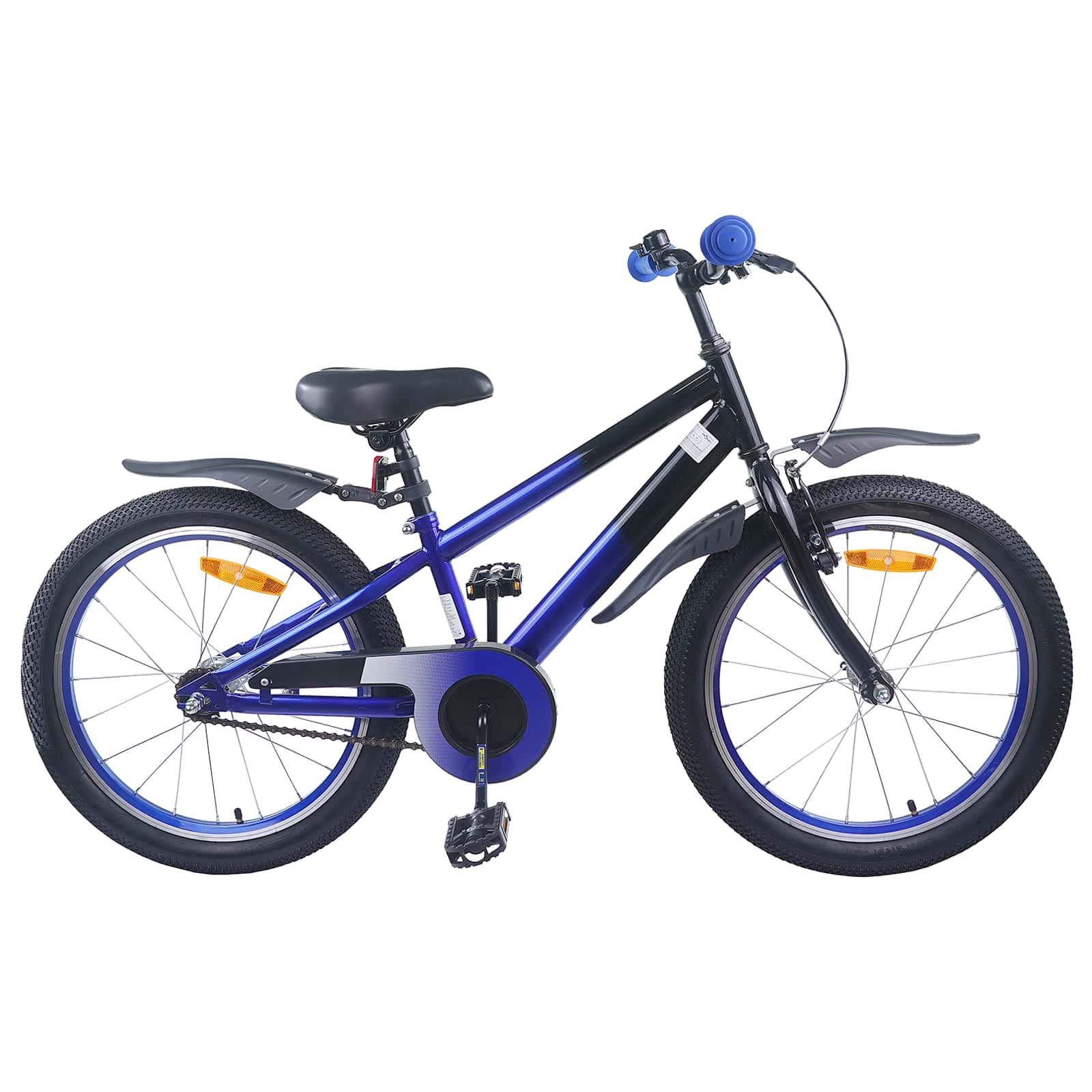 BÃ¸rnecykel 18 tommer til 5-7 Ã¥r gammel BlÃ¥ Sort