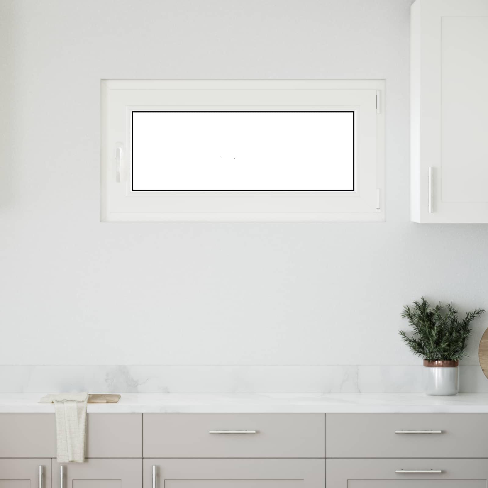Kældervindue RISOR Hvid 100 x 50 cm PVC og glas