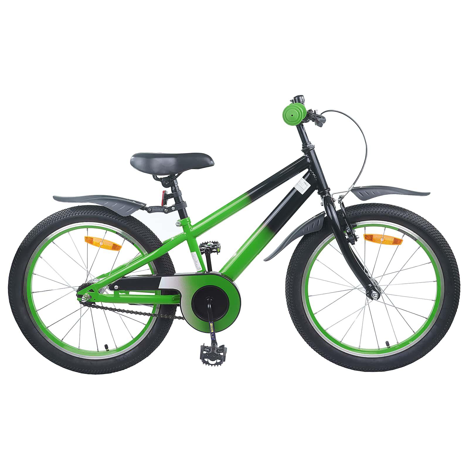 BÃ¸rnecykel 18 tommer til 5-7 Ã¥r gammel GrÃ¸n Sort