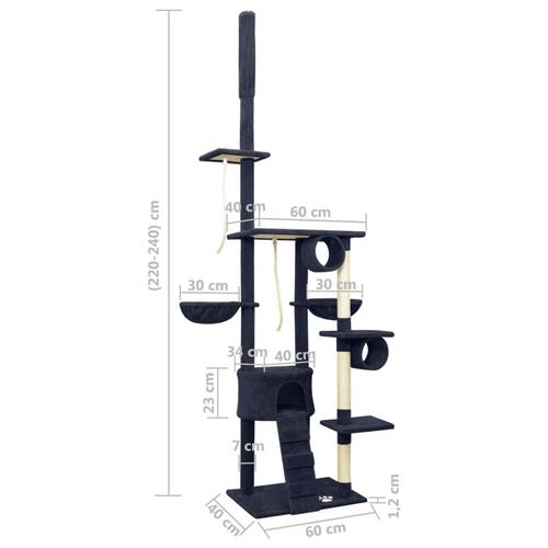 Kradsetræ 220-240 cm gulv-til-loft blå