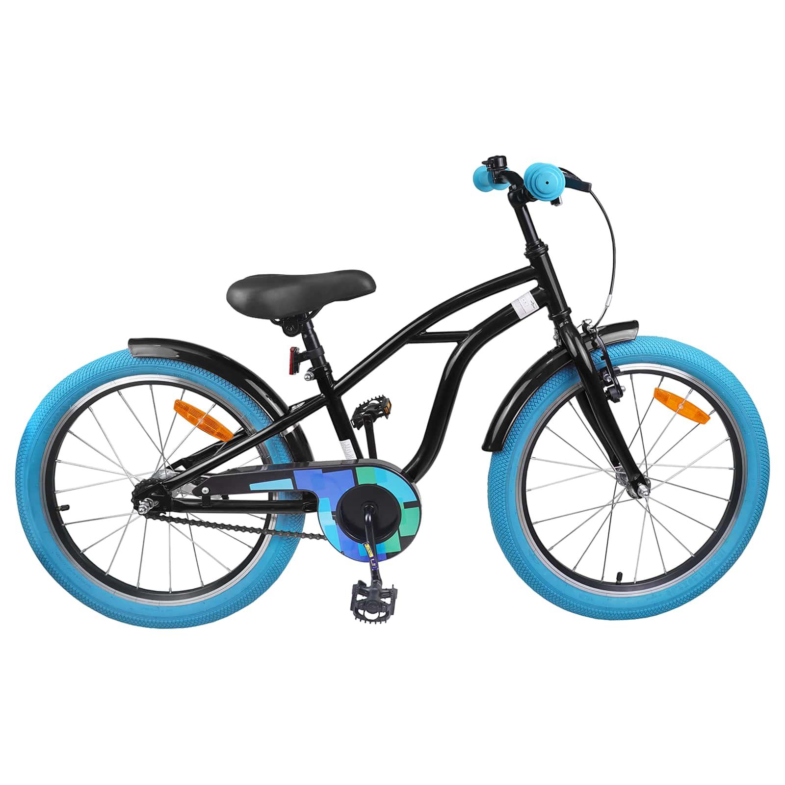 BÃ¸rnecykel 18 tommer til 5-7 Ã¥r gammel Sort