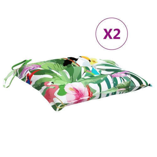 Stolehynder 2 stk. 40×40×7 cm - stof, flerfarvet, med snore