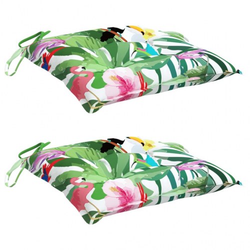 Stolehynder 2 stk. 40×40×7 cm - stof, flerfarvet, med snore