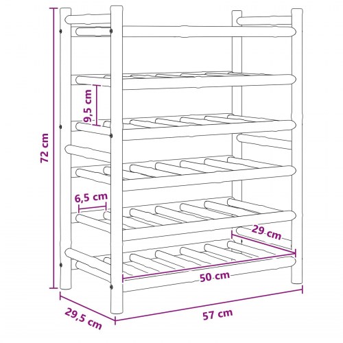 Vinfad Naturfarvet 57 x 29,5 x 72 cm Bambus