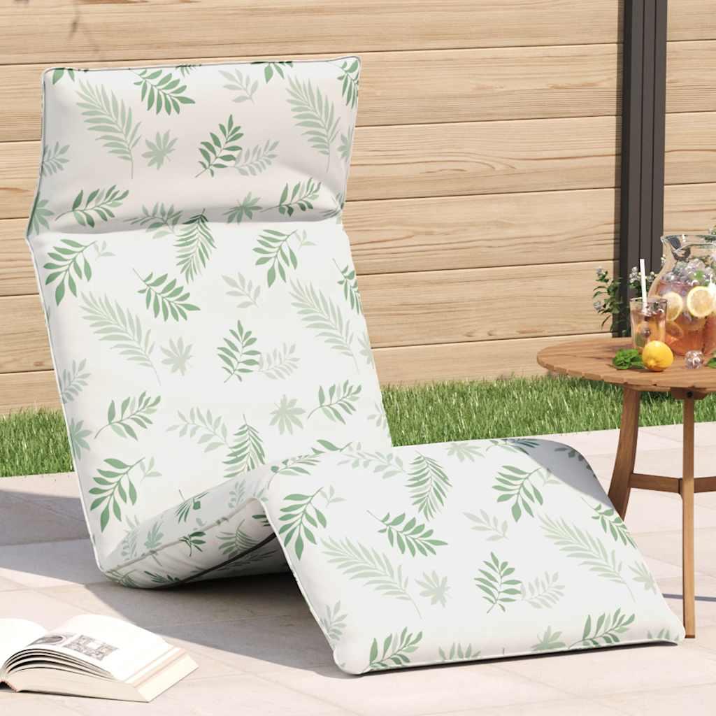 Foldbar liggestol 175x54x8,5 cm oxfordstof bladmønster