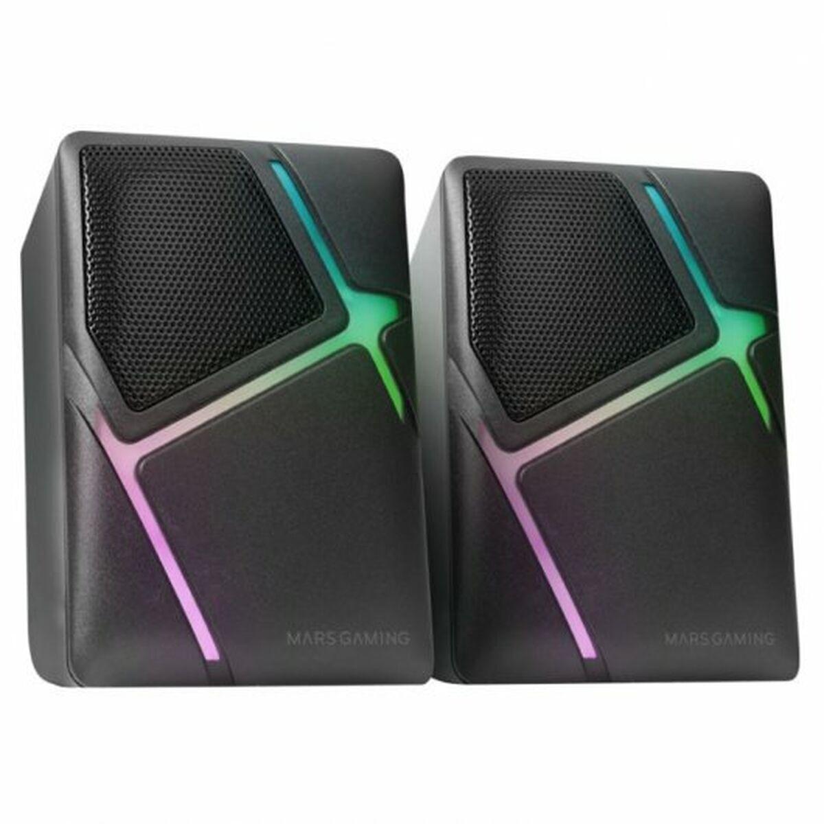 Mars Gaming MS-H PC-højttalere 2.0 - Hvid/Sort, RGB, 10 W