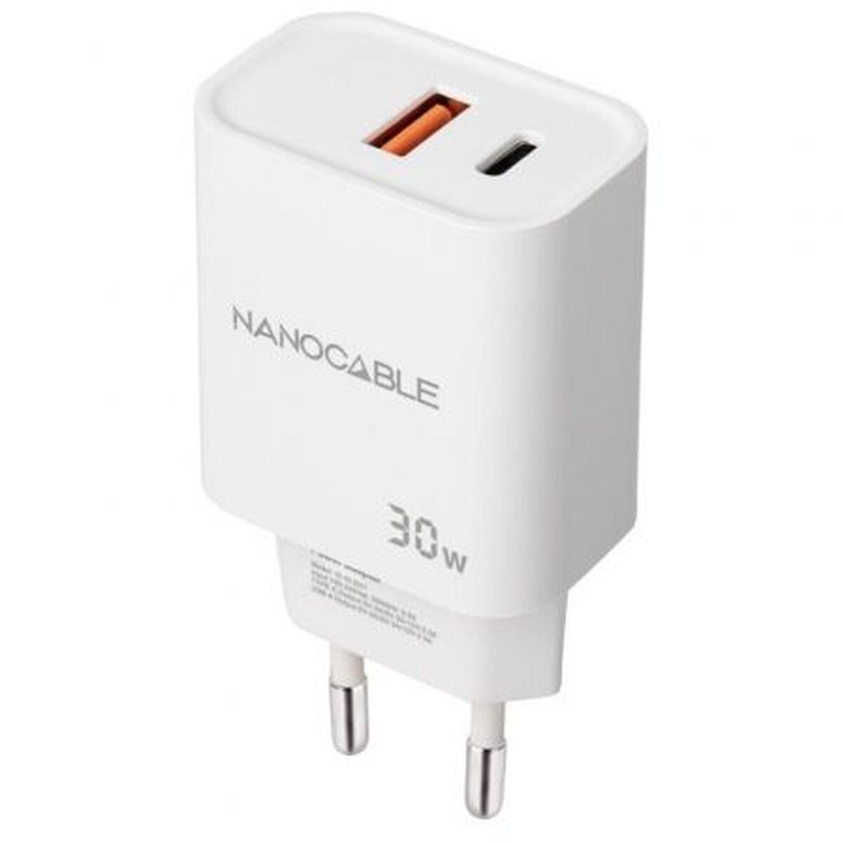 NANOCABLE 10.10.2011 vægoplader - 30 W, USB-A + USB-C, hvid