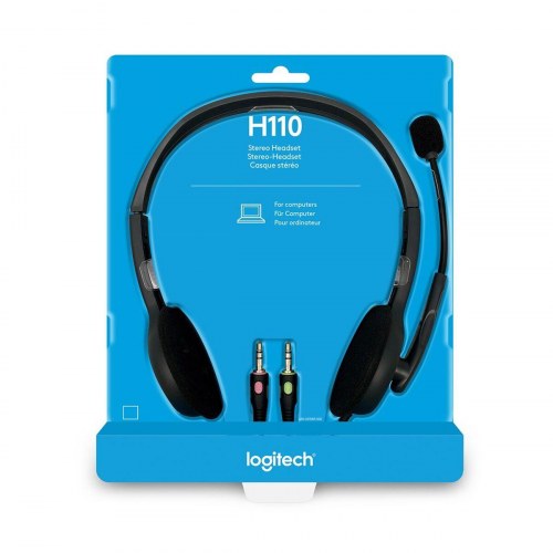 Logitech H110 kablet stereo headset med mikrofon - sort/grå