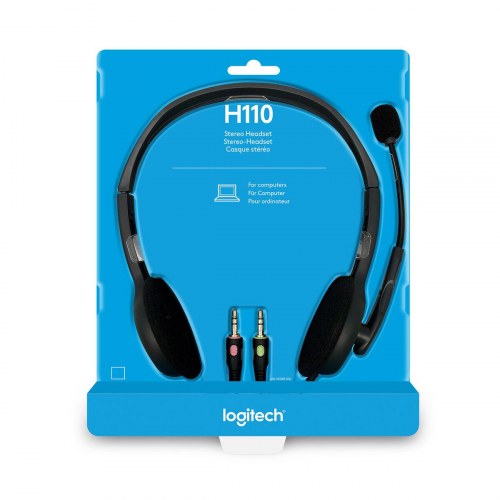 Logitech H110 kablet stereo headset med mikrofon - sort/grå