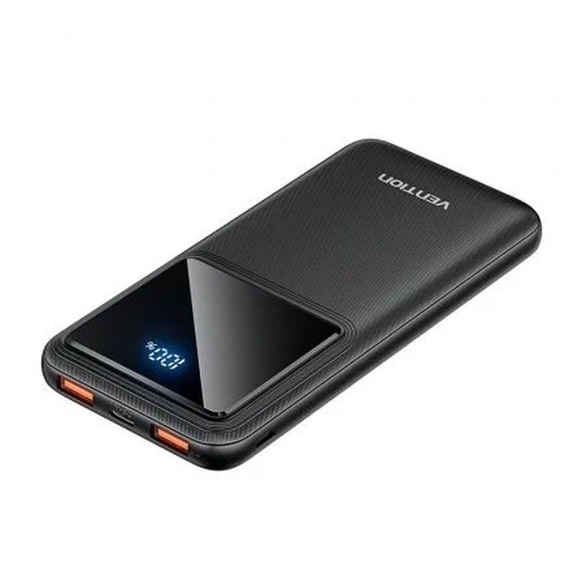 Vention Powerbank FHKB0 10000mAh Micro-USB USB-C 2xUSB-A 22.5W (black) Powerbank - Sort - 10000 mAh