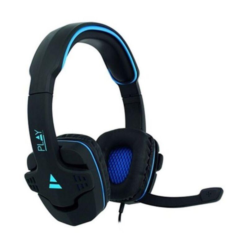 Gaming Headset Med Mikrofon Ewent Pl3320 Sort Blå