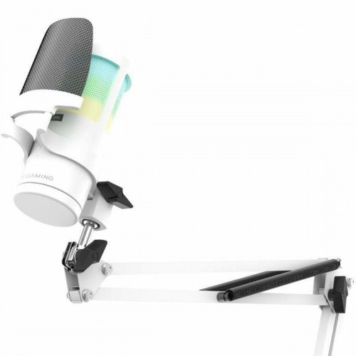 Mars Gaming MMICSCW USB mikrofon - hvid RGB til streaming og gaming