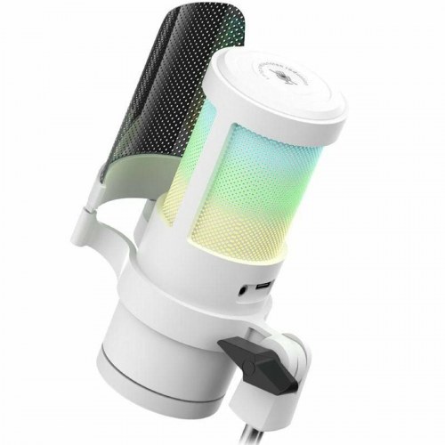 Mars Gaming MMICSCW USB mikrofon - hvid RGB til streaming og gaming