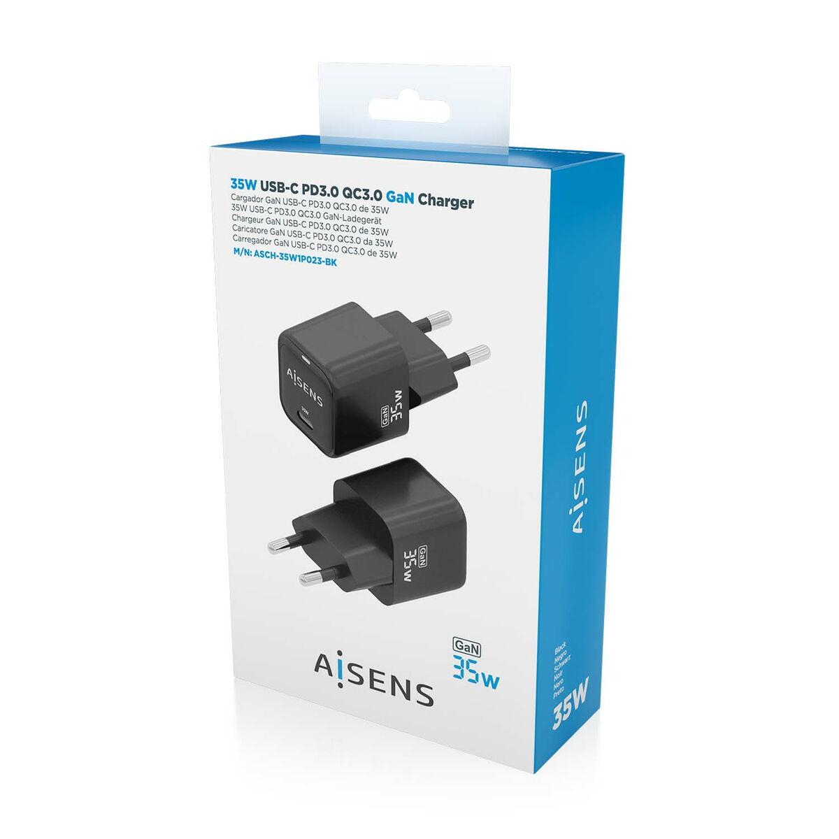 Aisens ASCH-35W1P023-BK vægoplader 35 W - USB-C, sort