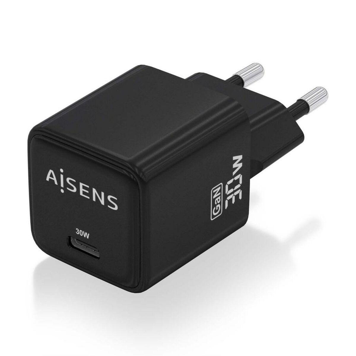 Aisens ASCH-30W1P036-BK GaN USB-C vægoplader 30 W - sort