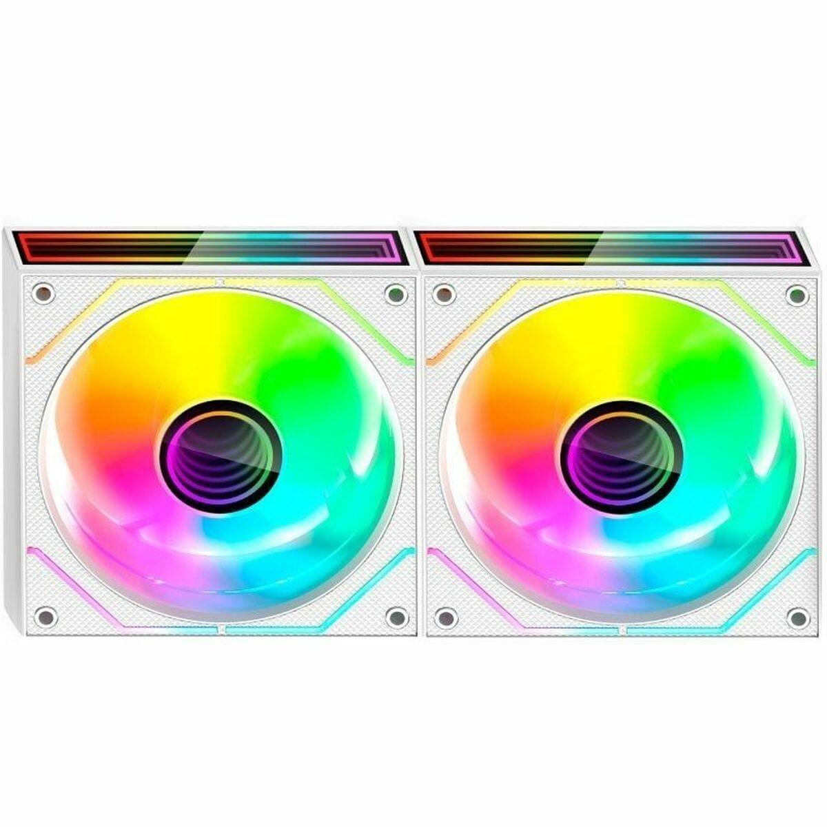 Mars Gaming MF-3DPROX2R 120 mm CPU-køler ventilator - hvid (2-pak)