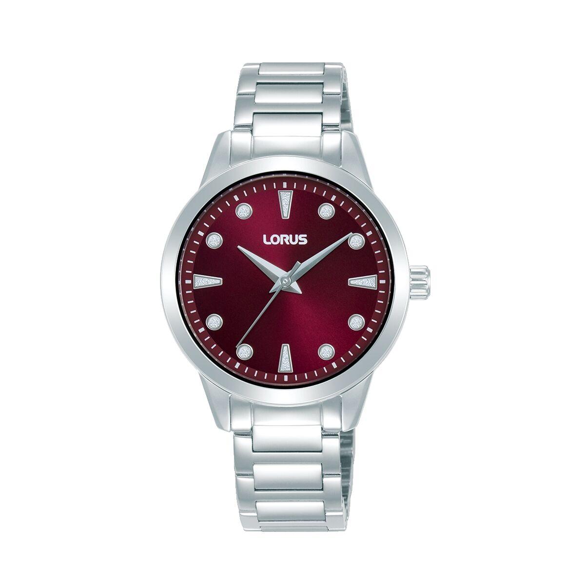 Lorus RG263YX9 dameur - sølv armbåndsur med bordeaux skive