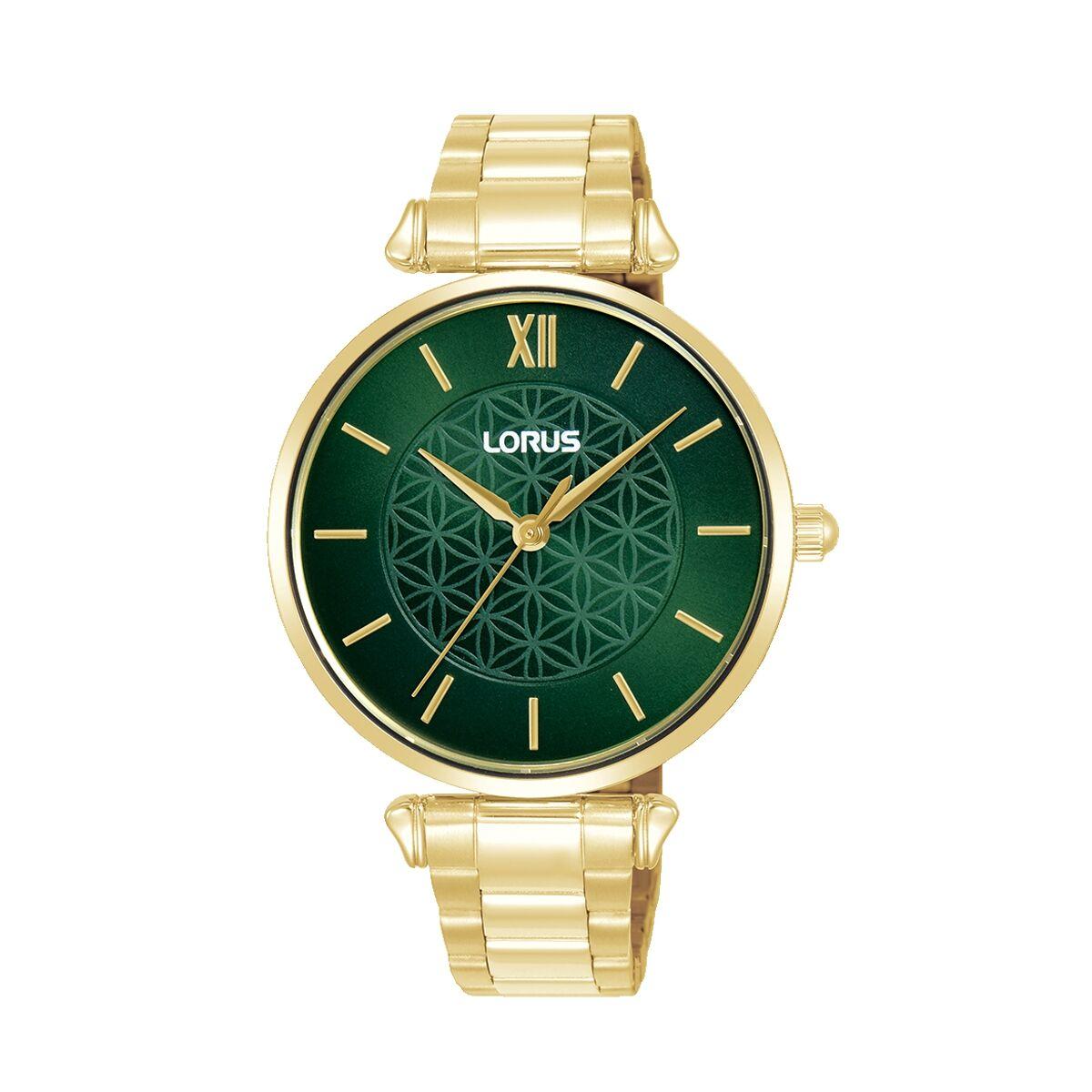 Lorus RG278YX9 dameur - gylden armbåndsur med grøn skive