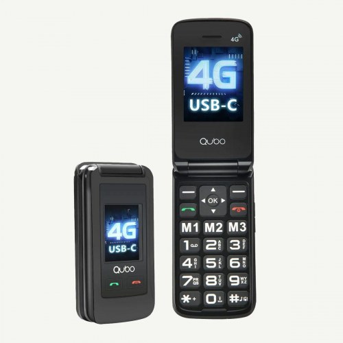 Qubo X-247 2,4" QVGA klaptelefon 4G - sort