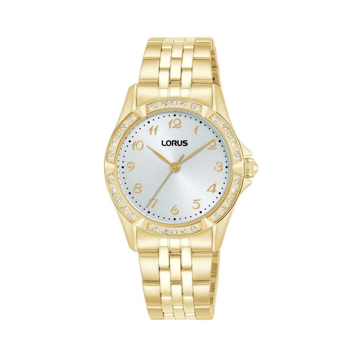 Lorus RG250YX9 dameur - gyldent armbåndsur med stenkant