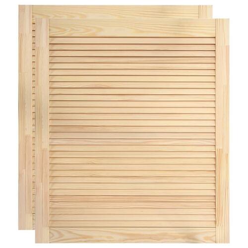 Skabslåger 2 stk. 69x59,4 cm lameldesign massivt fyrretræ