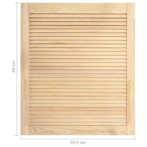 Skabslåger 2 stk. 69x59,4 cm lameldesign massivt fyrretræ