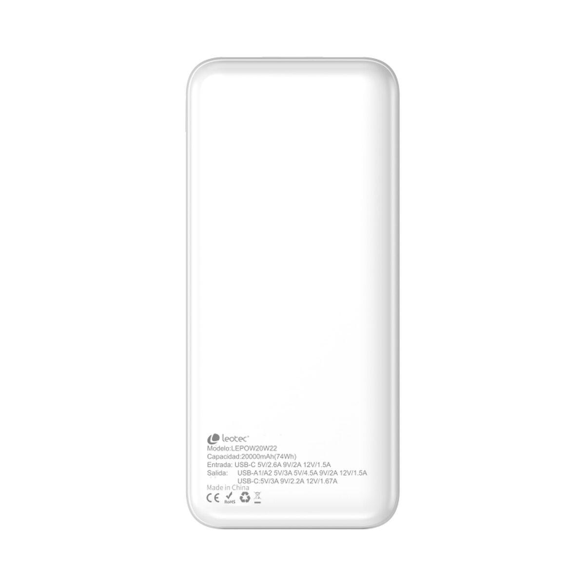 LEOTEC LEPOW20W22W powerbank - 20.000 mAh, hvid