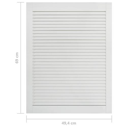 Skabslåger 2 stk. 69x49,4 cm lameldesign massivt fyr hvid