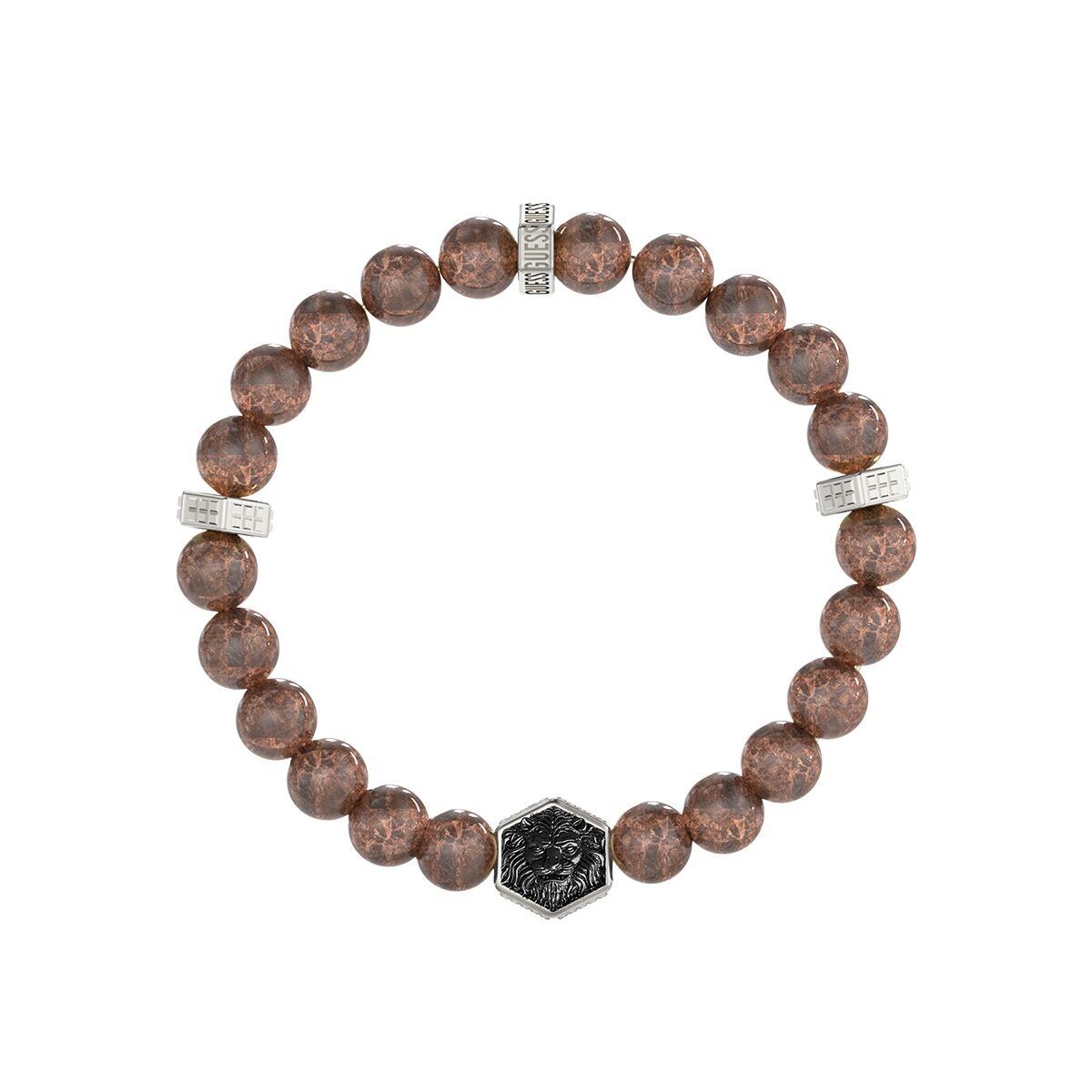 Guess JUMB06005JWSTBRT-U armbånd til mænd - brun perlearmbånd