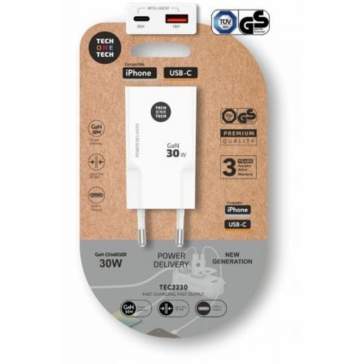 Tech One Tech TEC2230 vægoplader 30 W USB-C Power Delivery (EU-stik)