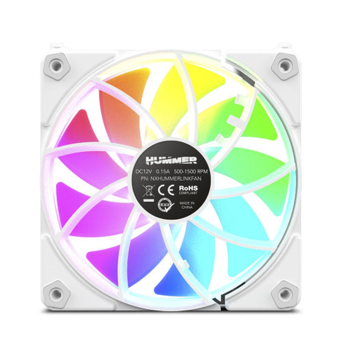 Nox Hummer EasyLink ARGB 120 mm kabinetblæser - hvid