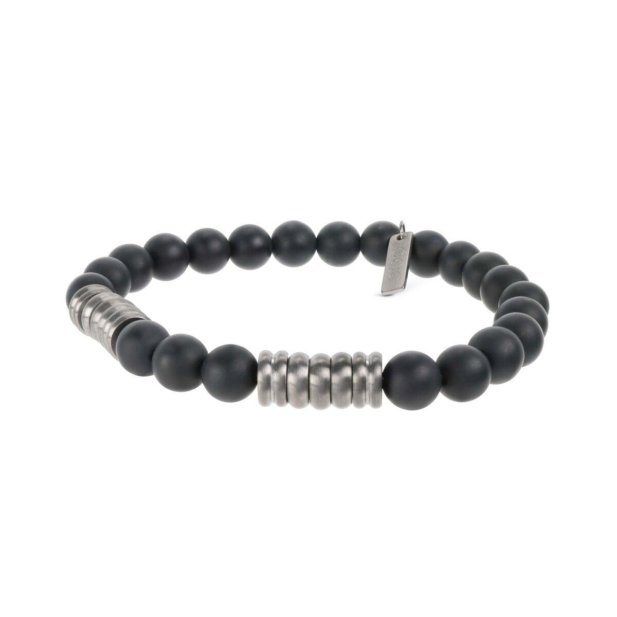 One Jewels OAMB3207GC-M armbånd til mænd - sort perlearmbånd